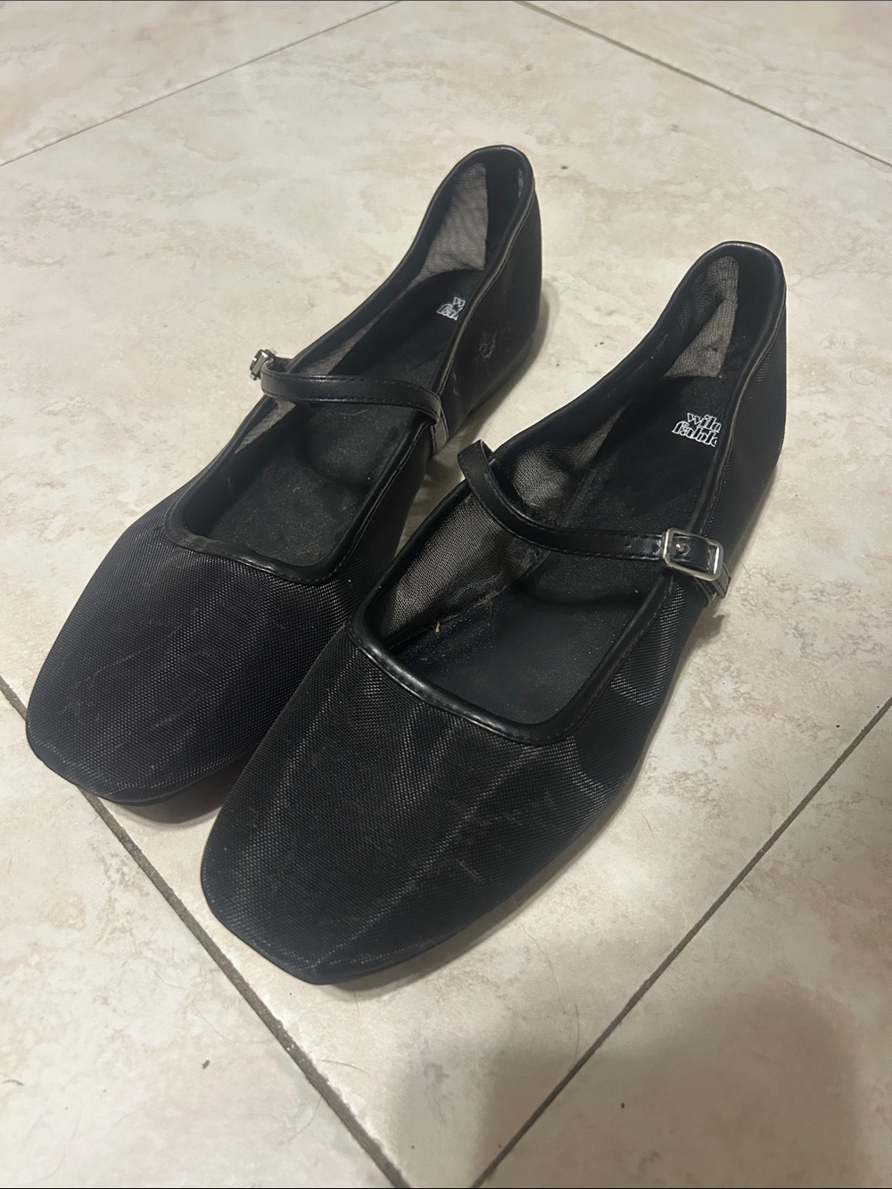 Target - Wild Fable Black Mesh Mary Jane Flats - size 10